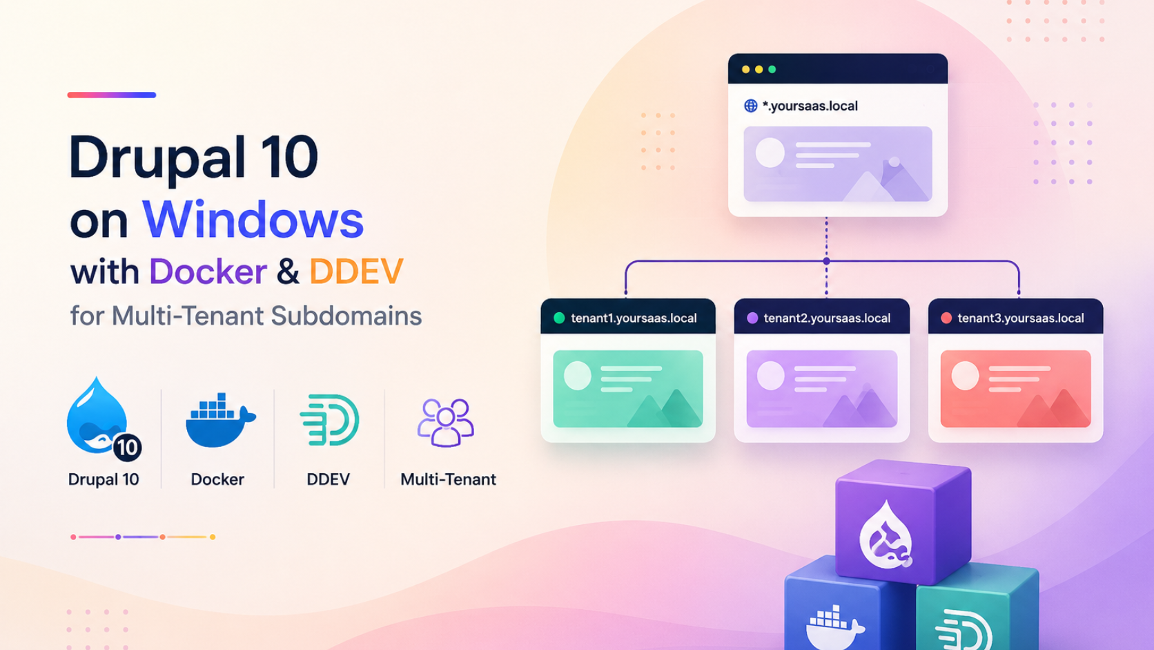 Drupal 10 on Windows with Docker and DDEV for Multi-Tenant Subdomains